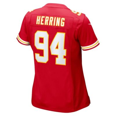Malik Herring #94 Kansas City Chiefs Super Bowl LIX Women's Jersey - Red - Image 3