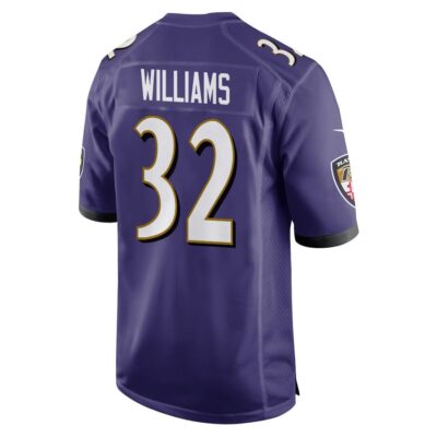 Alternative view of Marcus Williams 32 Baltimore Ravens Super Bowl LIX New Orleans Patch Game Men Jersey - Purple