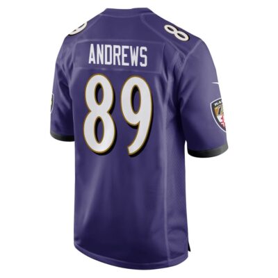 Alternative view of Mark Andrews 89 Baltimore Ravens Super Bowl LIX New Orleans Patch Game Men Jersey - Purple
