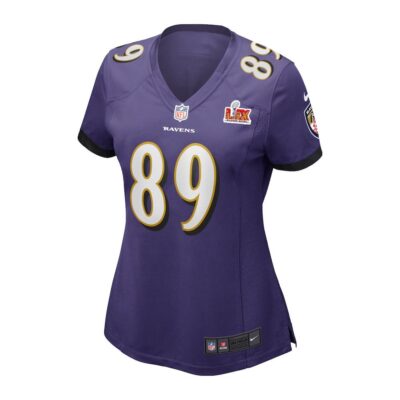 Alternative view of Mark Andrews #89 Baltimore Ravens Super Bowl LIX Women's Jersey - Purple