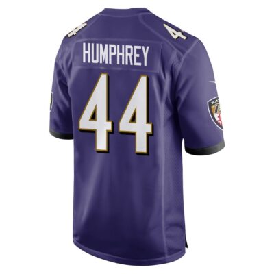 Alternative view of Marlon Humphrey 44 Baltimore Ravens Super Bowl LIX New Orleans Patch Game Men Jersey - Purple