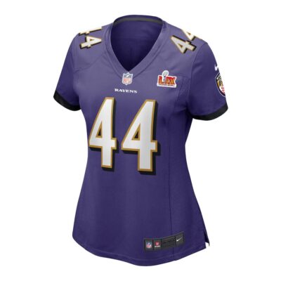 Alternative view of Marlon Humphrey #44 Baltimore Ravens Super Bowl LIX Women's Jersey - Purple
