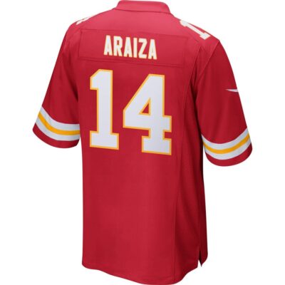 Alternative view of Matt Araiza 14 Kansas City Chiefs Super Bowl LIX New Orleans Patch Game Men Jersey - Red