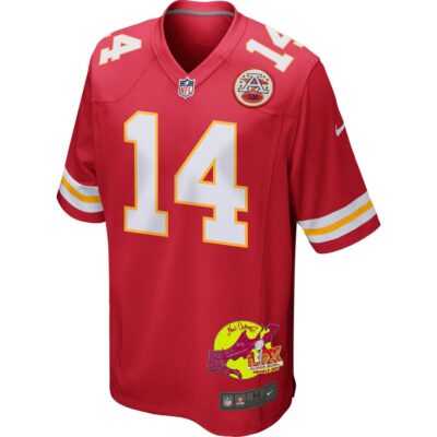 Matt Araiza 14 Kansas City Chiefs Super Bowl LIX New Orleans Patch Game Men Jersey - Red - Image 3