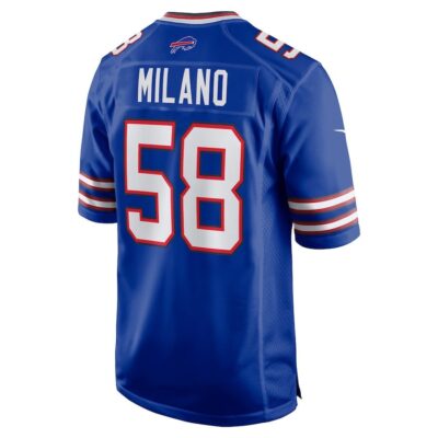 Matt Milano #58 Buffalo Bills Super Bowl LIX Jersey - Men's - Royal - Image 3