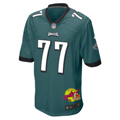 Mekhi Becton 77 Philadelphia Eagles Super Bowl LIX New Orleans Patch Game Men Jersey - Midnight Green - Image 3