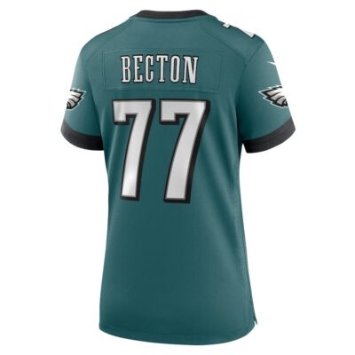 Mekhi Becton #77 Philadelphia Eagles Super Bowl LIX Women's Jersey - Midnight Green - Image 3