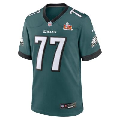 Alternative view of Mekhi Becton #77 Philadelphia Eagles Super Bowl LIX Youth Jersey - Midnight Green