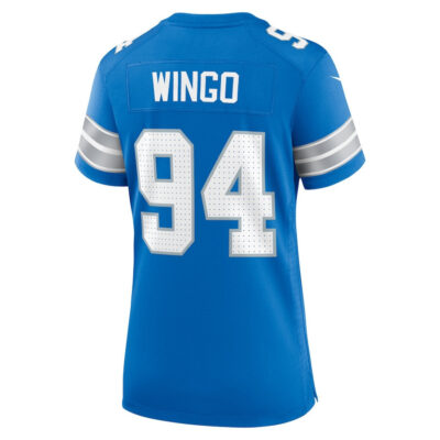 Mekhi Wingo #94 Detroit Lions Super Bowl LIX Women's Jersey - Blue - Image 3