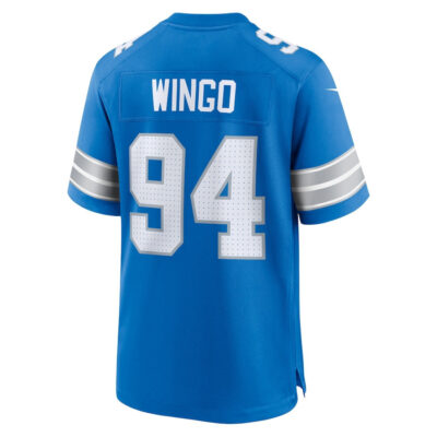 Mekhi Wingo #94 Detroit Lions Super Bowl LIX Youth Jersey - Blue - Image 3
