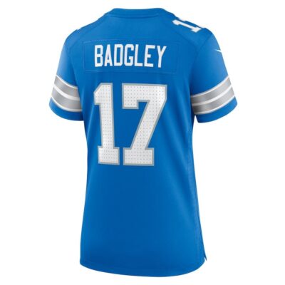 Michael Badgley #17 Detroit Lions Super Bowl LIX Women's Jersey - Blue - Image 3