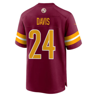 Alternative view of Michael Davis 24 Washington Commanders Super Bowl LIX New Orleans Patch Game Men Jersey - Burgundy