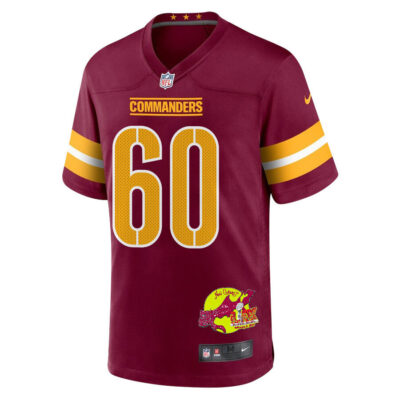 Michael Deiter 60 Washington Commanders Super Bowl LIX New Orleans Patch Game Men Jersey - Burgundy - Image 3