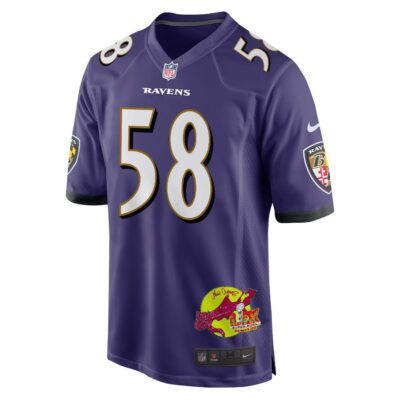 Michael Pierce 58 Baltimore Ravens Super Bowl LIX New Orleans Patch Game Men Jersey - Purple - Image 3