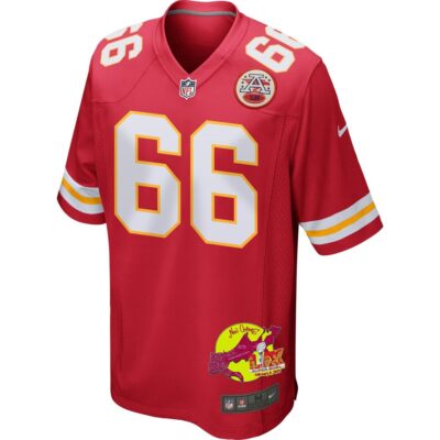 Mike Caliendo 66 Kansas City Chiefs Super Bowl LIX New Orleans Patch Game Men Jersey - Red - Image 3