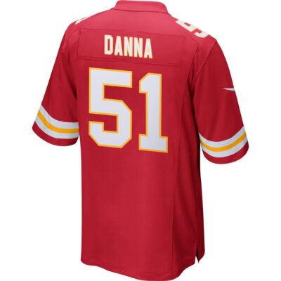 Alternative view of Mike Danna 51 Kansas City Chiefs Super Bowl LIX New Orleans Patch Game Men Jersey - Red