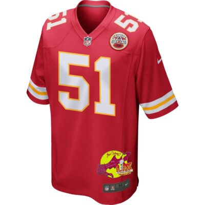 Mike Danna 51 Kansas City Chiefs Super Bowl LIX New Orleans Patch Game Men Jersey - Red - Image 3