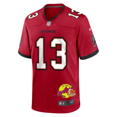 Mike Evans 13 Tampa Bay Buccaneers Super Bowl LIX New Orleans Patch Game Men Jersey - Red - Image 3
