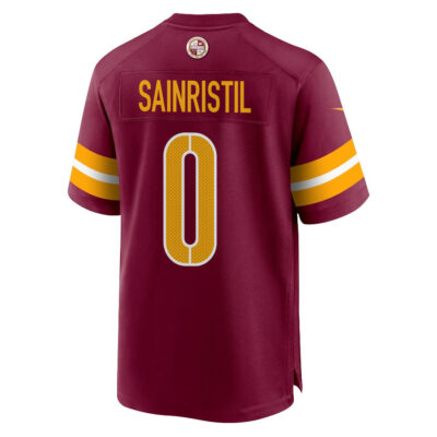 Alternative view of Mike Sainristil 0 Washington Commanders Super Bowl LIX New Orleans Patch Game Men Jersey - Burgundy
