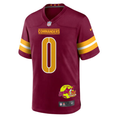 Mike Sainristil 0 Washington Commanders Super Bowl LIX New Orleans Patch Game Men Jersey - Burgundy - Image 3