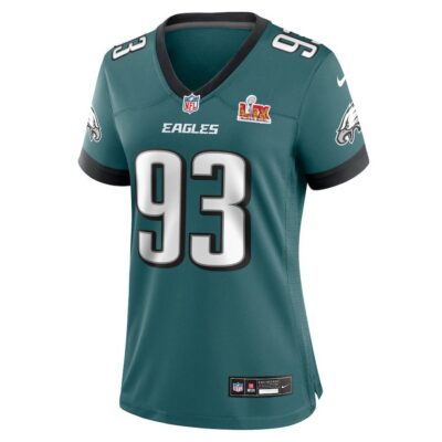 Alternative view of Milton Williams #93 Philadelphia Eagles Super Bowl LIX Women's Jersey - Midnight Green