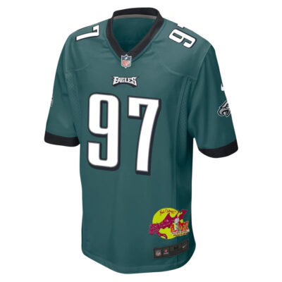 Moro Ojomo 97 Philadelphia Eagles Super Bowl LIX New Orleans Patch Game Men Jersey - Midnight Green - Image 3