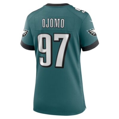 Moro Ojomo #97 Philadelphia Eagles Super Bowl LIX Women's Jersey - Midnight Green - Image 3