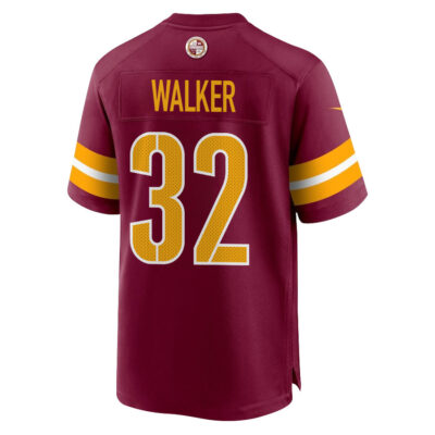 Alternative view of Mykal Walker 32 Washington Commanders Super Bowl LIX New Orleans Patch Game Men Jersey - Burgundy
