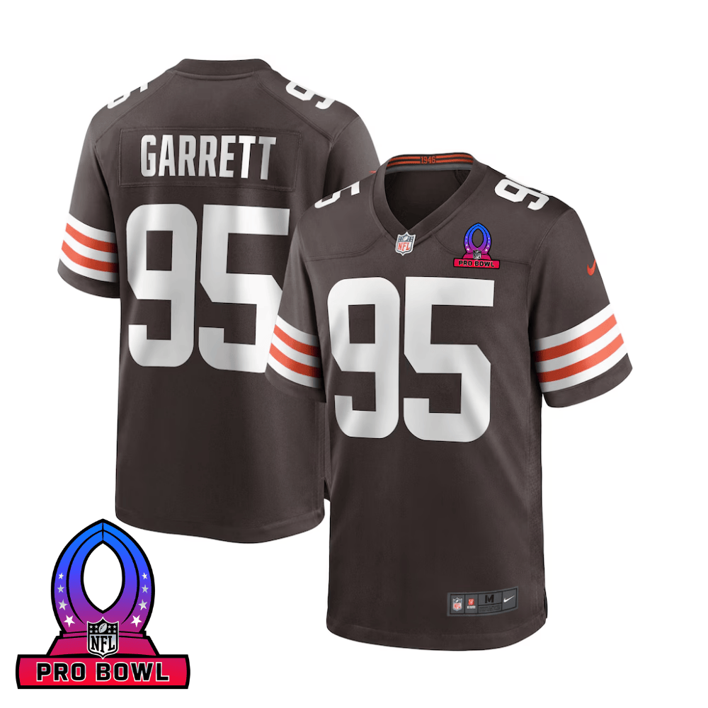 Myles Garrett 95 Cleveland Browns 2025 Pro Bowl Patch Game Men Jersey - Brown