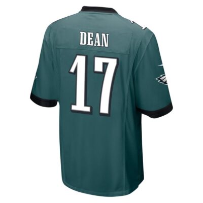 Alternative view of Nakobe Dean 17 Philadelphia Eagles Super Bowl LIX New Orleans Patch Game Men Jersey - Midnight Green