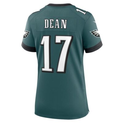 Nakobe Dean #17 Philadelphia Eagles Super Bowl LIX Women's Jersey - Midnight Green - Image 3