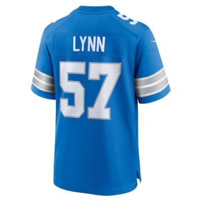 Nate Lynn #57 Detroit Lions Super Bowl LIX Jersey - Men's - Blue - Image 3