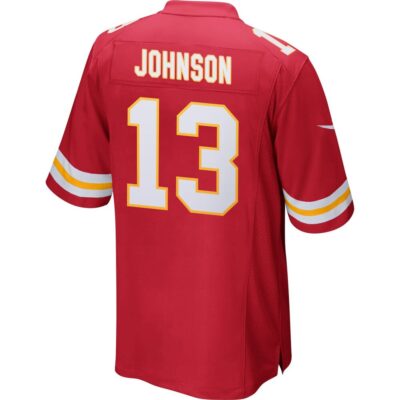 Alternative view of Nazeeh Johnson 13 Kansas City Chiefs Super Bowl LIX New Orleans Patch Game Men Jersey - Red