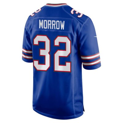 Alternative view of Nicholas Morrow 32 Buffalo Bills Super Bowl LIX New Orleans Patch Game Men Jersey - Royal