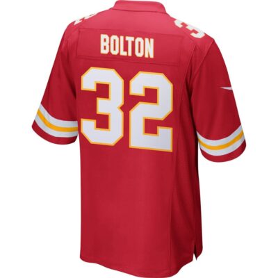 Alternative view of Nick Bolton 32 Kansas City Chiefs Super Bowl LIX New Orleans Patch Game Men Jersey - Red
