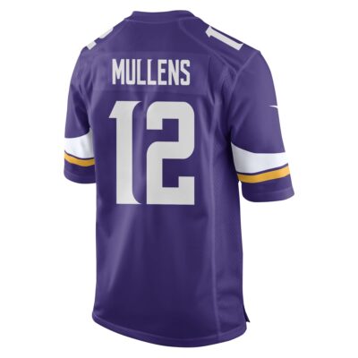 Alternative view of Nick Mullens 12 Minnesota Vikings Super Bowl LIX New Orleans Patch Game Men Jersey - Purple