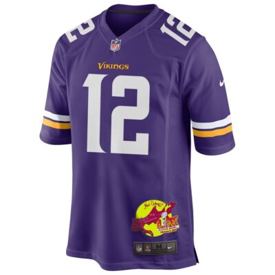 Nick Mullens 12 Minnesota Vikings Super Bowl LIX New Orleans Patch Game Men Jersey - Purple - Image 3