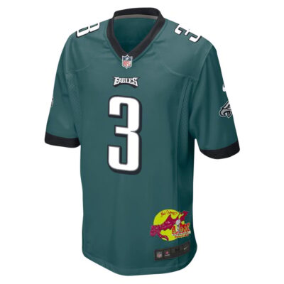 Nolan Smith Jr. 3 Philadelphia Eagles Super Bowl LIX New Orleans Patch Game Men Jersey - Midnight Green - Image 3