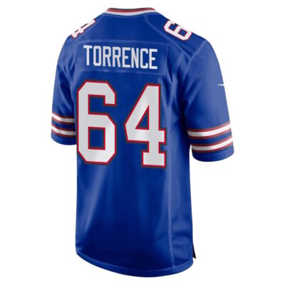 Alternative view of O'Cyrus Torrence 64 Buffalo Bills Super Bowl LIX New Orleans Patch Game Men Jersey - Royal