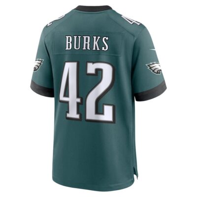 Oren Burks #42 Philadelphia Eagles Super Bowl LIX Youth Jersey - Midnight Green - Image 3