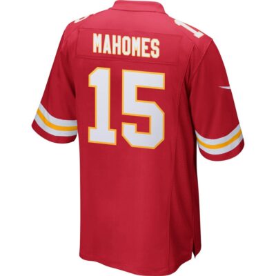 Alternative view of Patrick Mahomes 15 Kansas City Chiefs Super Bowl LIX New Orleans Patch Game Men Jersey - Red