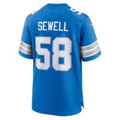 Penei Sewell #58 Detroit Lions Super Bowl LIX Jersey - Men's - Blue - Image 3