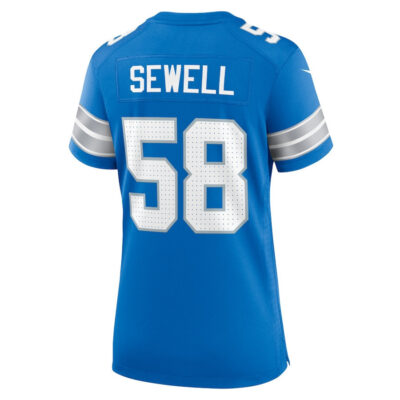 Penei Sewell #58 Detroit Lions Super Bowl LIX Women's Jersey - Blue - Image 3