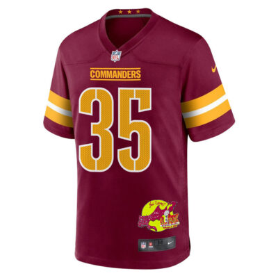 Percy Butler 35 Washington Commanders Super Bowl LIX New Orleans Patch Game Men Jersey - Burgundy - Image 3