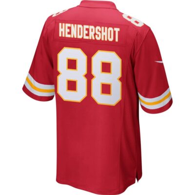 Alternative view of Peyton Hendershot 88 Kansas City Chiefs Super Bowl LIX New Orleans Patch Game Men Jersey - Red