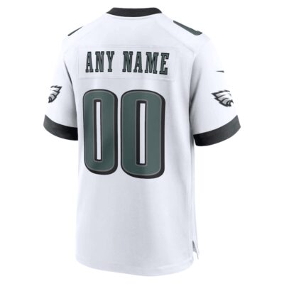 Philadelphia Eagles Super Bowl LIX Patch Game Men Custom Jersey - White - Image 3