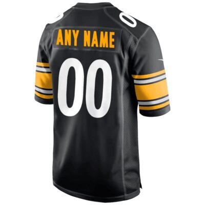 Pittsburgh Steelers Super Bowl LIX Patch Game Men Custom Jersey - Black - Image 3