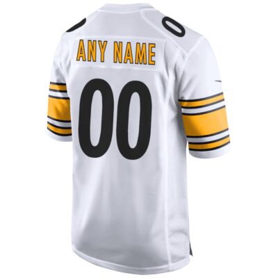 Pittsburgh Steelers Super Bowl LIX Patch Game Men Custom Jersey - White - Image 3