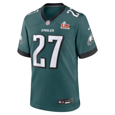 Alternative view of Quinyon Mitchell #27 Philadelphia Eagles Super Bowl LIX Jersey - Men's - Midnight Green
