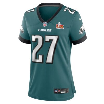 Alternative view of Quinyon Mitchell #27 Philadelphia Eagles Super Bowl LIX Women's Jersey - Midnight Green